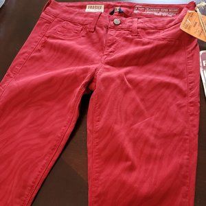 FRAGILE BLUE JEANS Women's Red Zebra Print Jeans